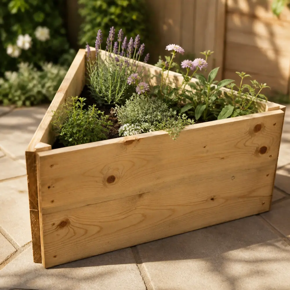 Premium Triangle Wood Raised Bed - Image 2