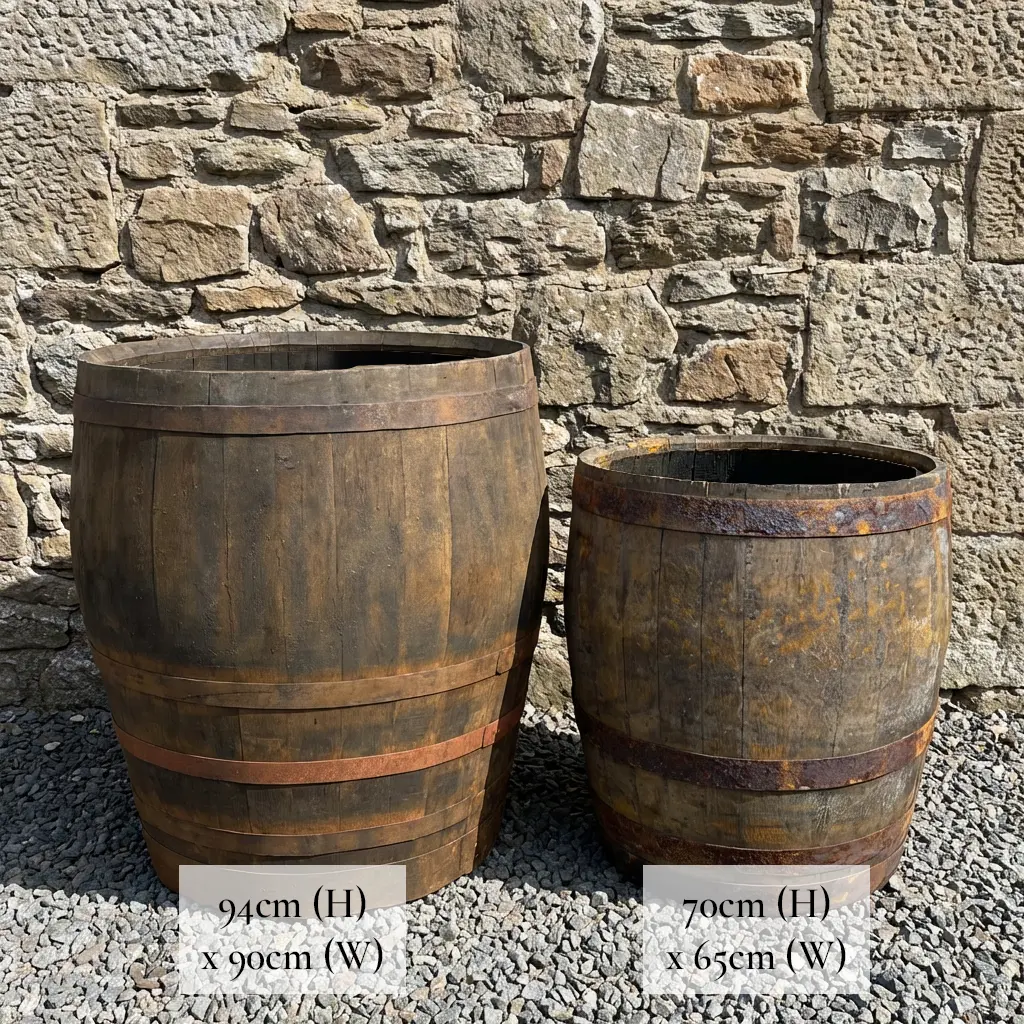 Rustic Oak Barrel Tree / Herb / Bedding Planter - Image 103