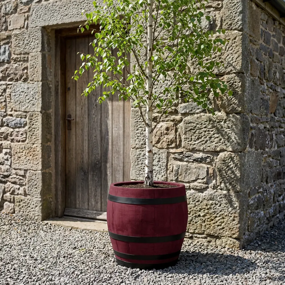Rustic Oak Barrel Tree / Herb / Bedding Planter - Image 107