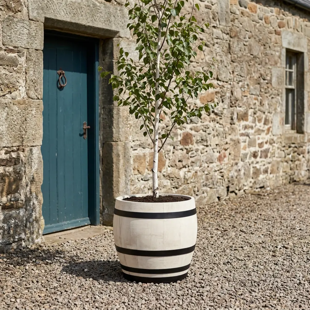 Rustic Oak Barrel Tree / Herb / Bedding Planter - Image 117