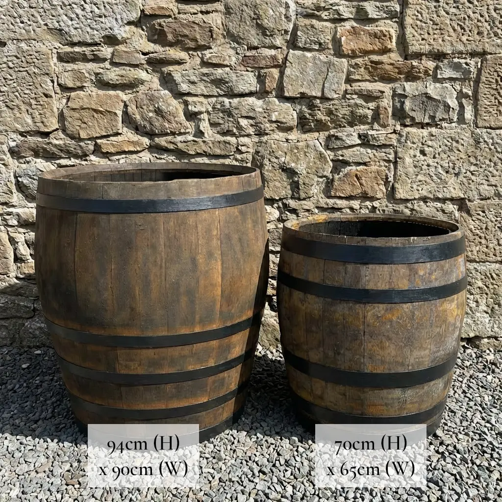Rustic Oak Barrel Tree / Herb / Bedding Planter - Image 121