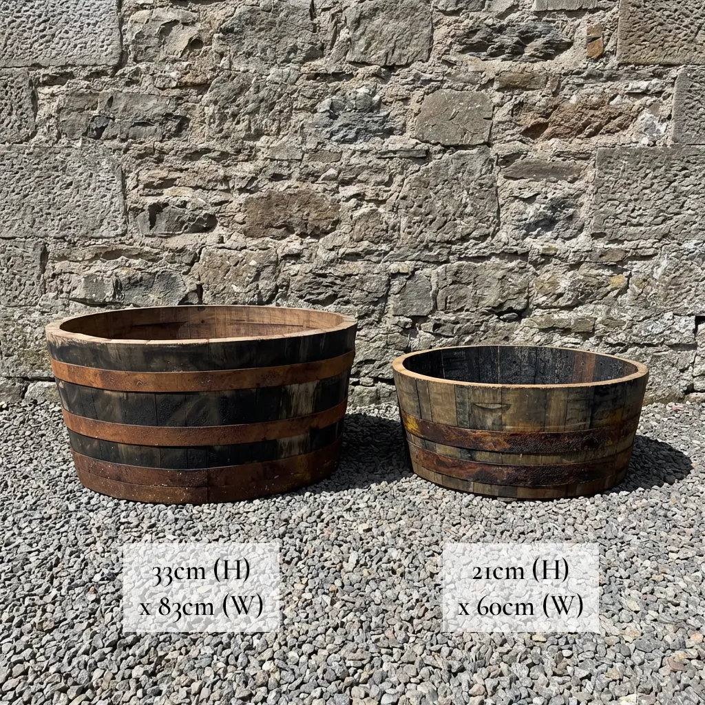 Rustic Oak Barrel Tree / Herb / Bedding Planter - Image 13