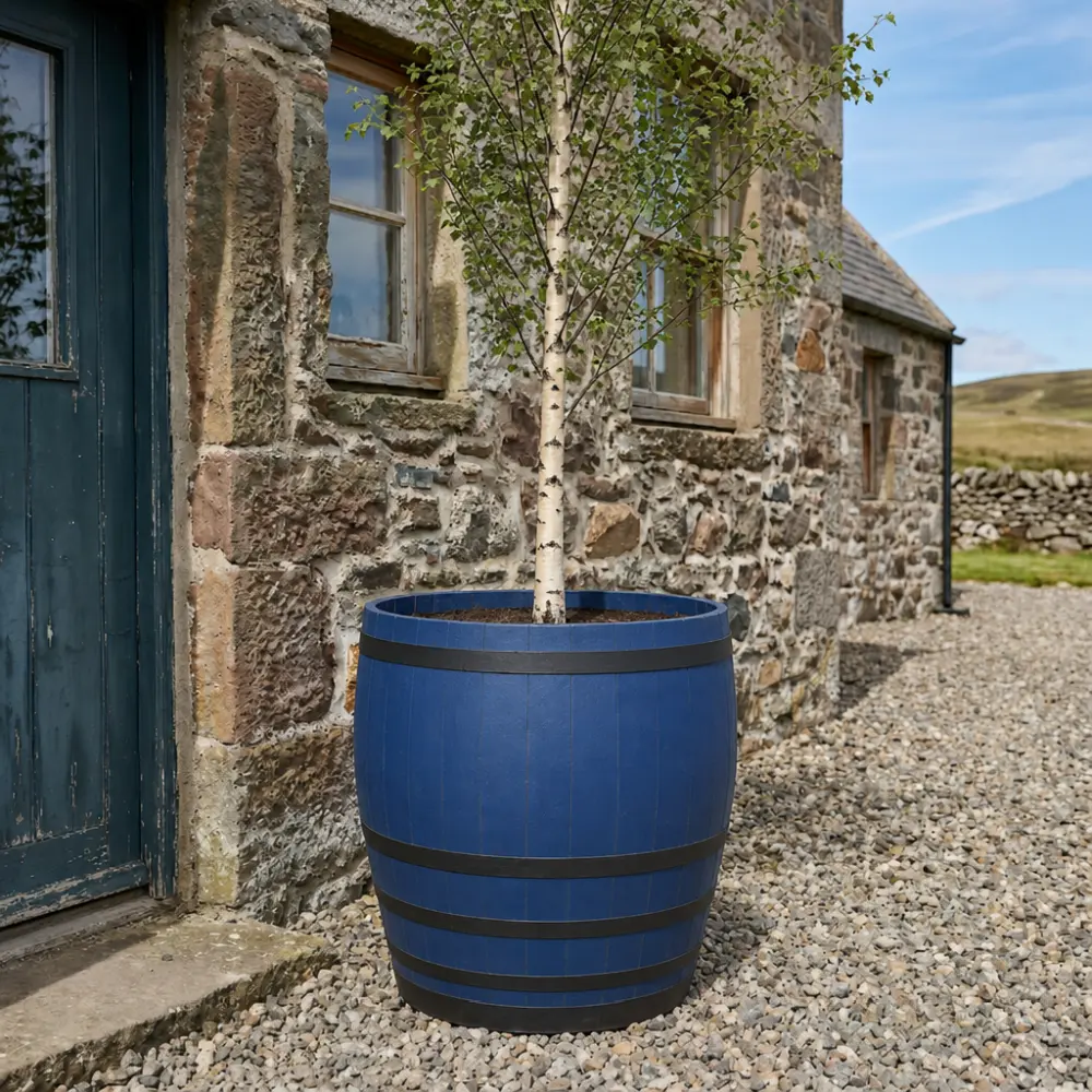 Rustic Oak Barrel Tree / Herb / Bedding Planter - Image 133