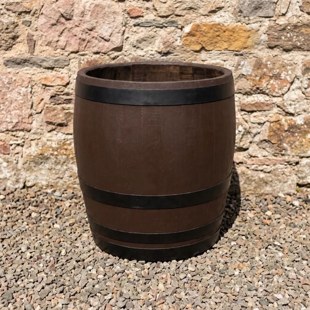 Rustic Oak Barrel Tree / Herb / Bedding Planter - Image 135