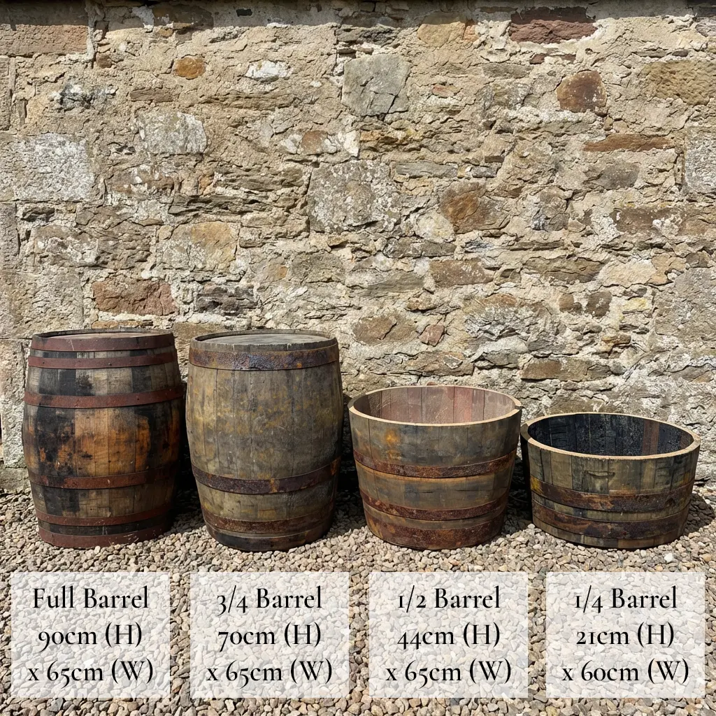 Rustic Oak Barrel Tree / Herb / Bedding Planter - Image 14