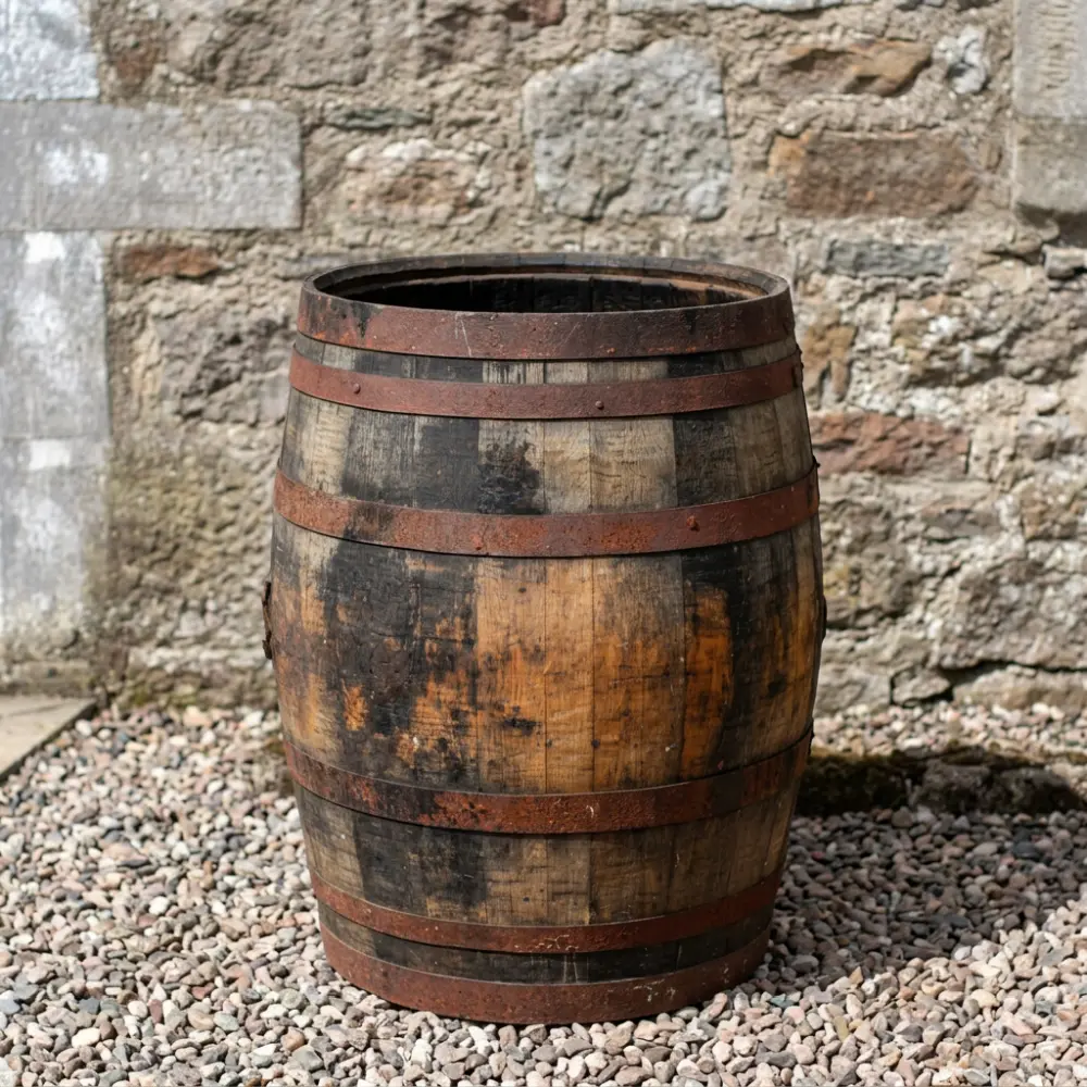 Rustic Oak Barrel Tree / Herb / Bedding Planter - Image 145