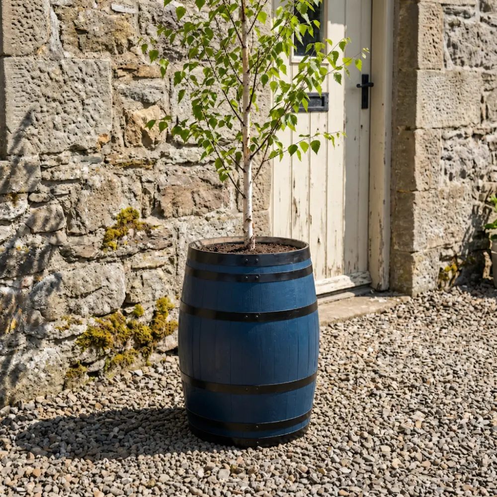 Rustic Oak Barrel Tree / Herb / Bedding Planter - Image 153