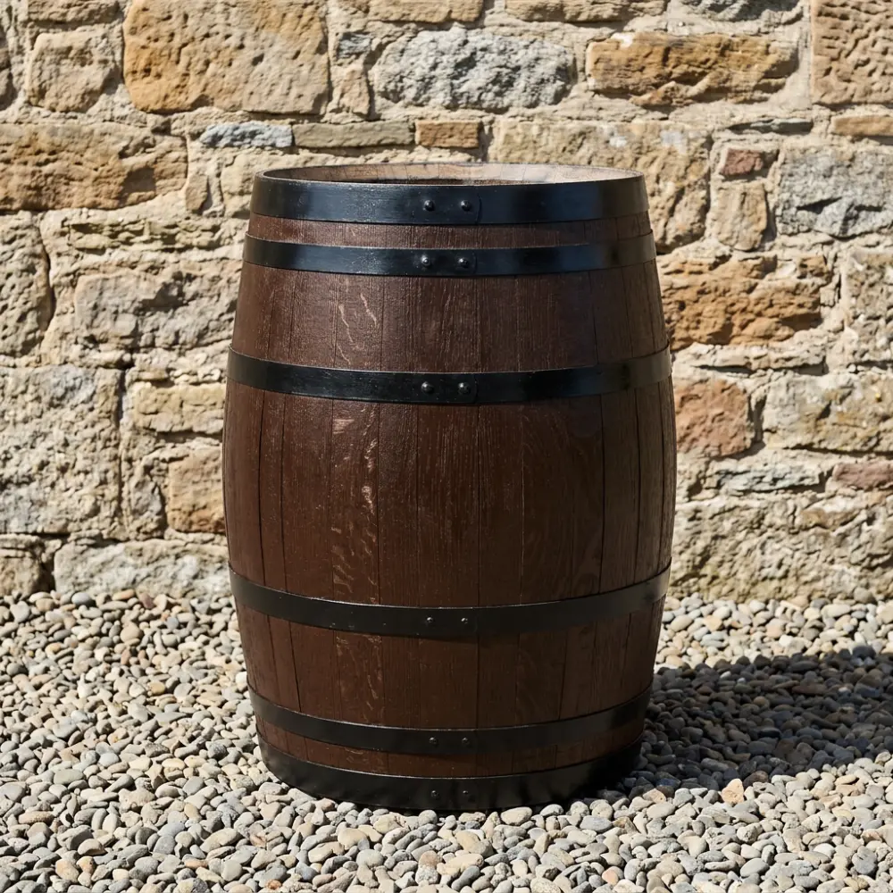 Rustic Oak Barrel Tree / Herb / Bedding Planter - Image 156