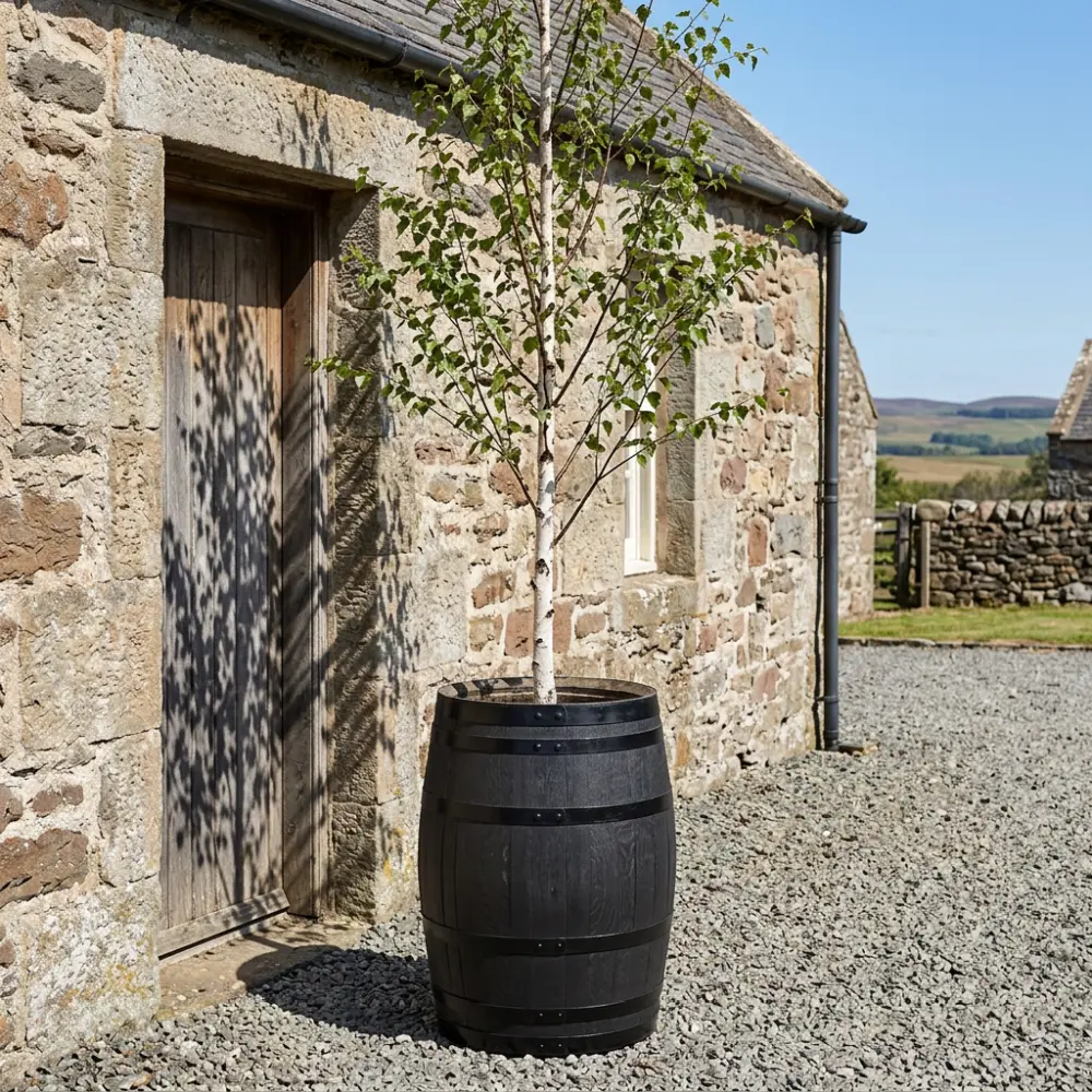 Rustic Oak Barrel Tree / Herb / Bedding Planter - Image 157