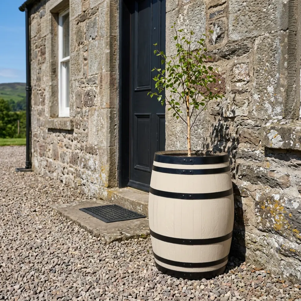 Rustic Oak Barrel Tree / Herb / Bedding Planter - Image 159
