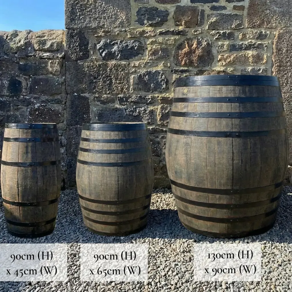 Rustic Oak Barrel Tree / Herb / Bedding Planter - Image 163