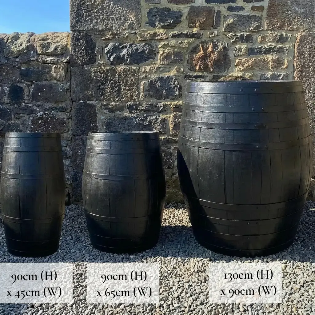 Rustic Oak Barrel Tree / Herb / Bedding Planter - Image 166