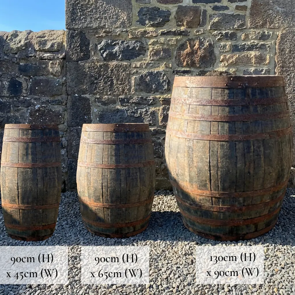 Rustic Oak Barrel Tree / Herb / Bedding Planter - Image 169