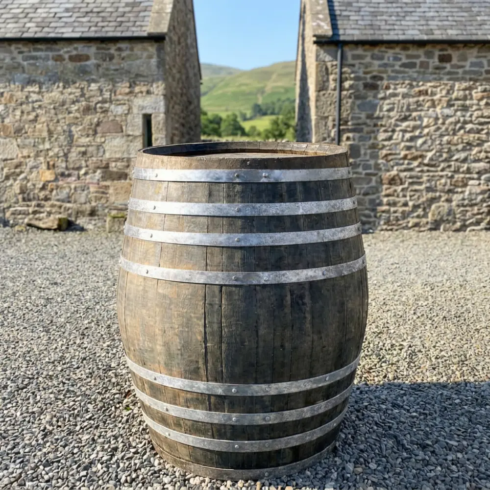 Rustic Oak Barrel Tree / Herb / Bedding Planter - Image 173