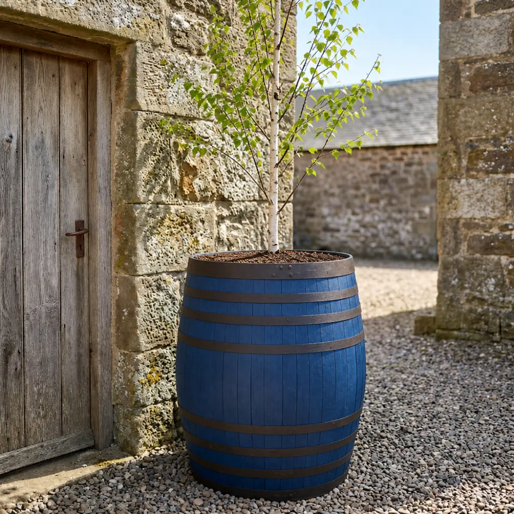 Rustic Oak Barrel Tree / Herb / Bedding Planter - Image 178