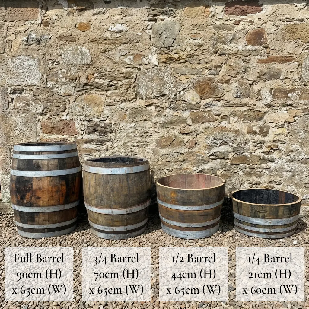 Rustic Oak Barrel Tree / Herb / Bedding Planter - Image 19