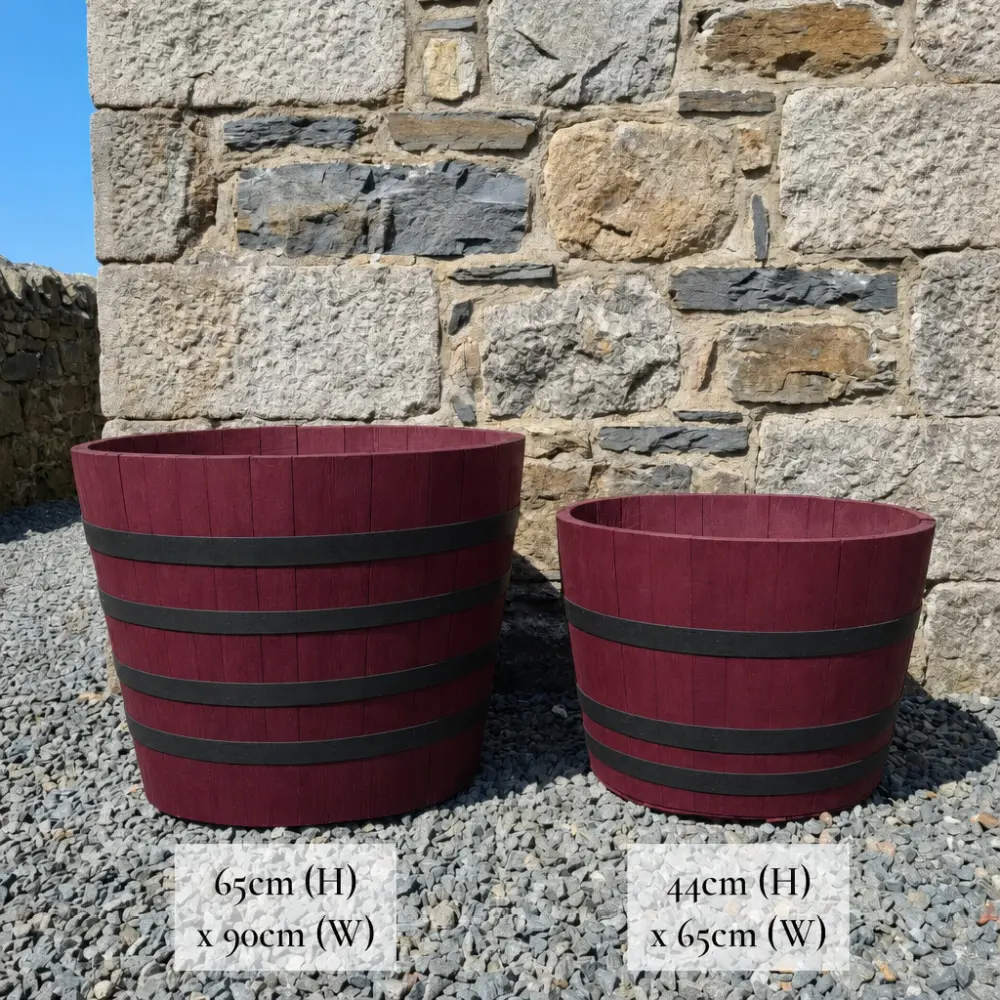 Rustic Oak Barrel Tree / Herb / Bedding Planter - Image 192