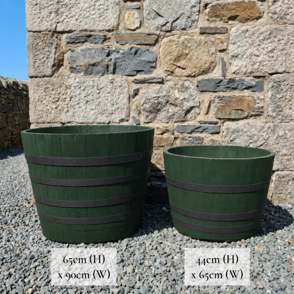 Rustic Oak Barrel Tree / Herb / Bedding Planter - Image 194