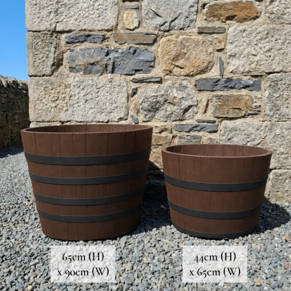 Rustic Oak Barrel Tree / Herb / Bedding Planter - Image 196