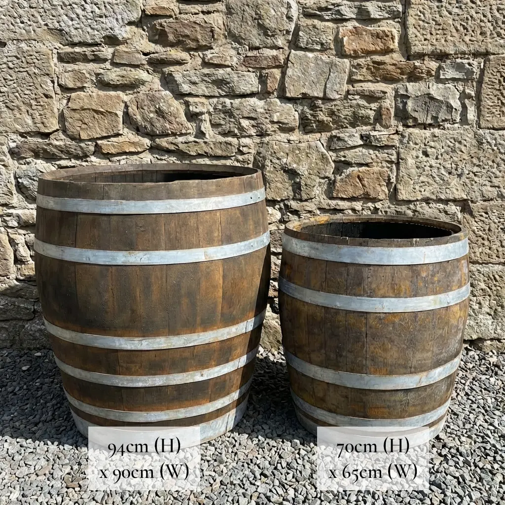 Rustic Oak Barrel Tree / Herb / Bedding Planter - Image 199