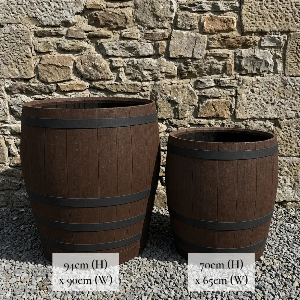Rustic Oak Barrel Tree / Herb / Bedding Planter - Image 203