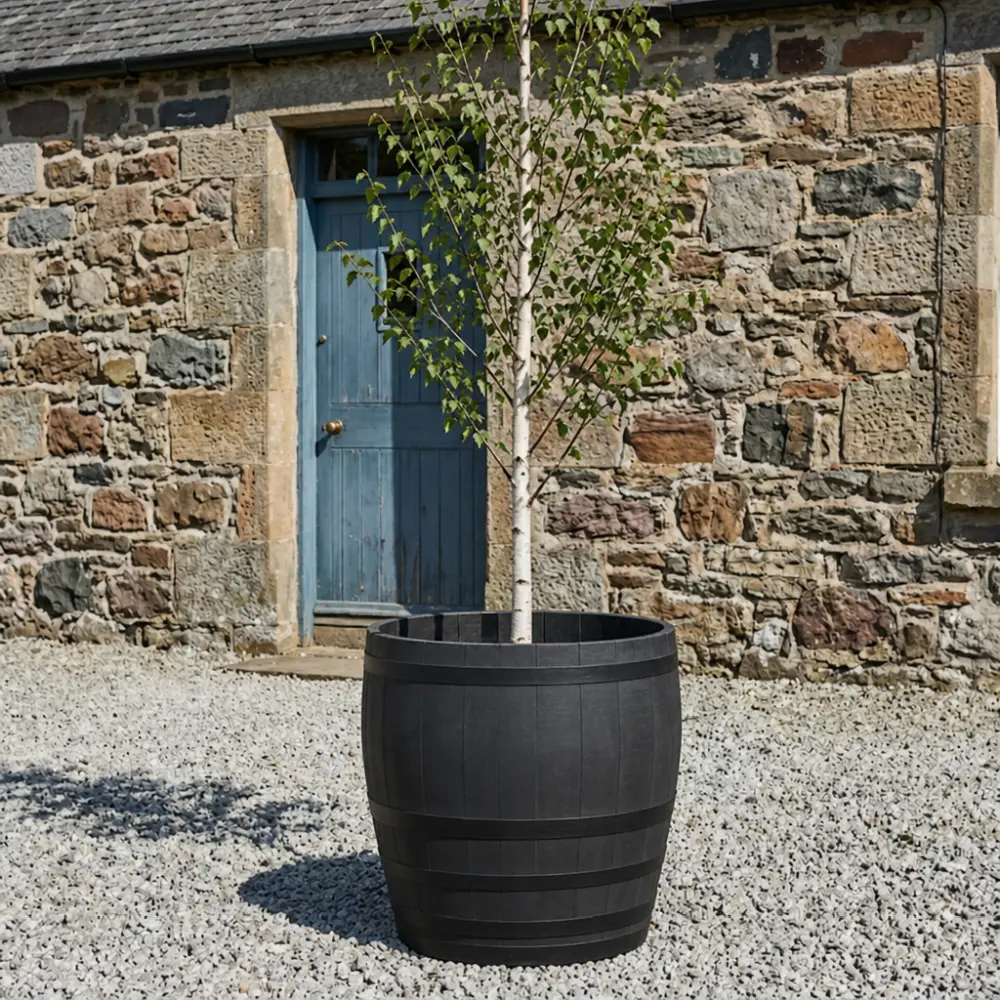 Rustic Oak Barrel Tree / Herb / Bedding Planter - Image 205