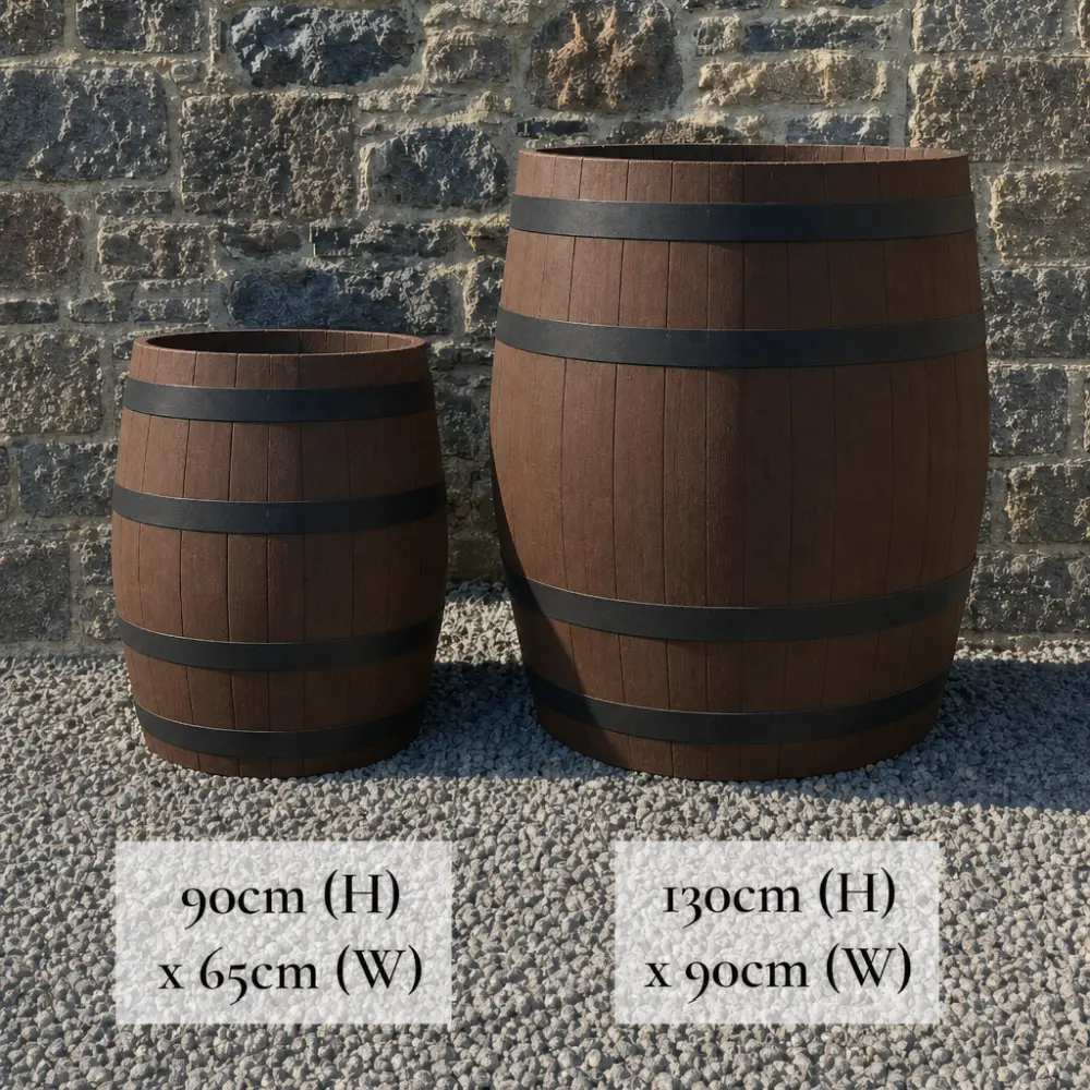 Rustic Oak Barrel Tree / Herb / Bedding Planter - Image 209