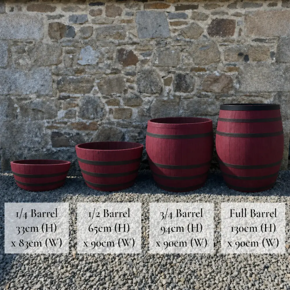 Rustic Oak Barrel Tree / Herb / Bedding Planter - Image 210