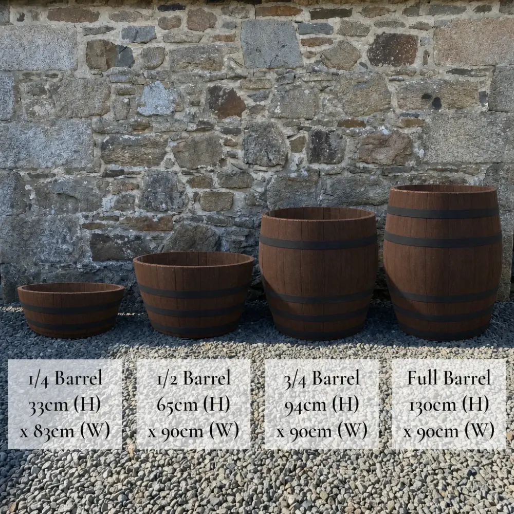 Rustic Oak Barrel Tree / Herb / Bedding Planter - Image 213