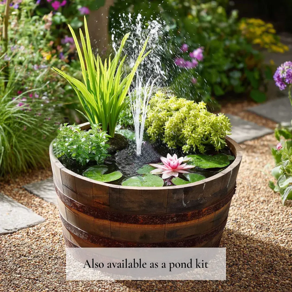 Rustic Oak Barrel Tree / Herb / Bedding Planter - Image 218
