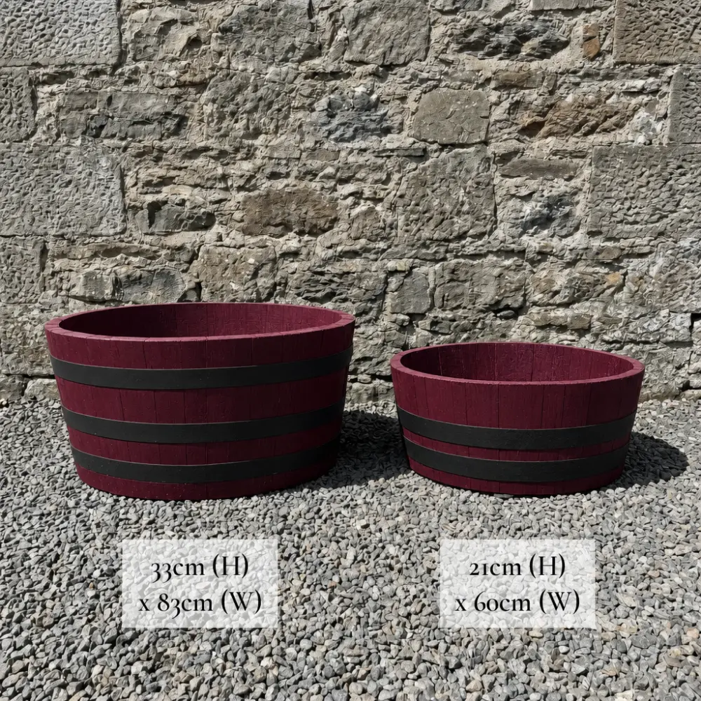 Rustic Oak Barrel Tree / Herb / Bedding Planter - Image 22