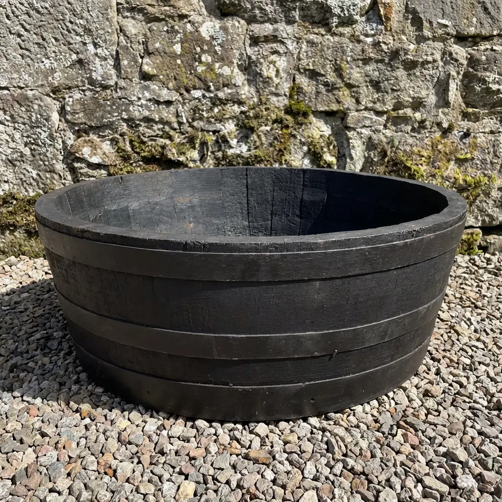 Rustic Oak Barrel Tree / Herb / Bedding Planter - Image 222