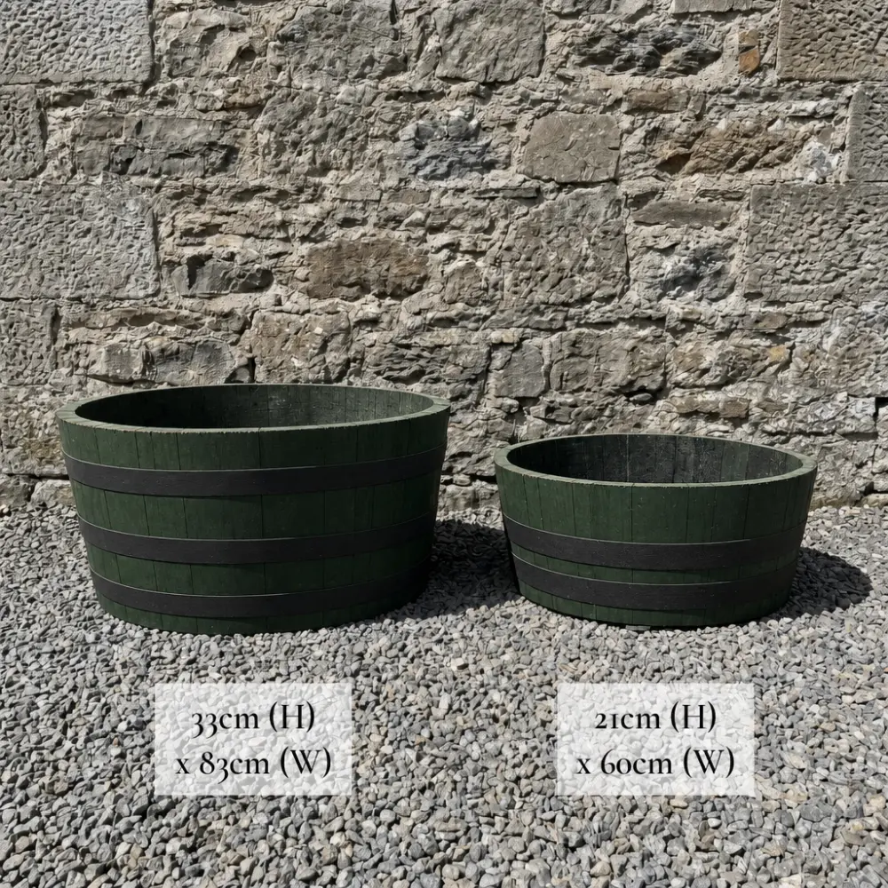 Rustic Oak Barrel Tree / Herb / Bedding Planter - Image 26