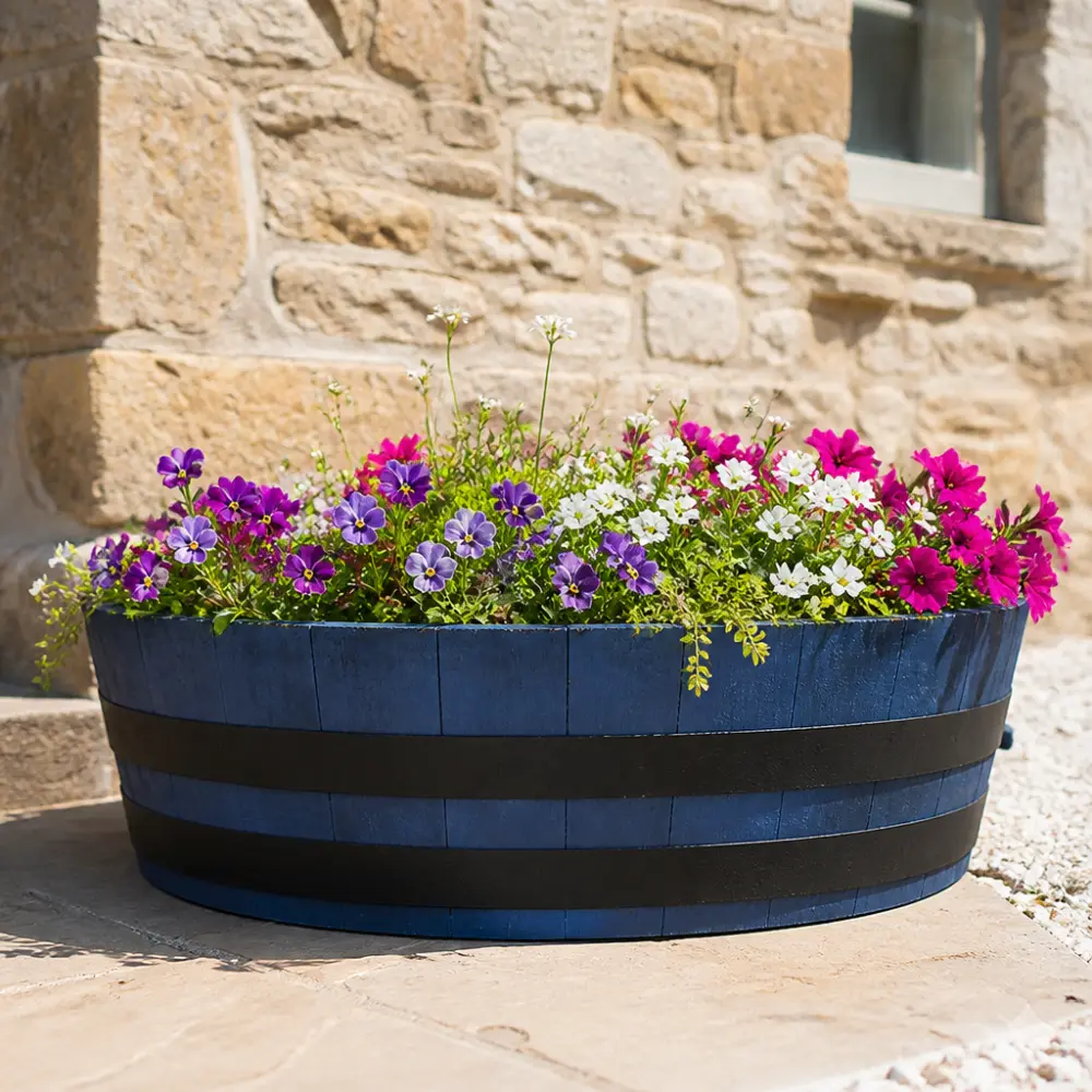 Rustic Oak Barrel Tree / Herb / Bedding Planter - Image 28