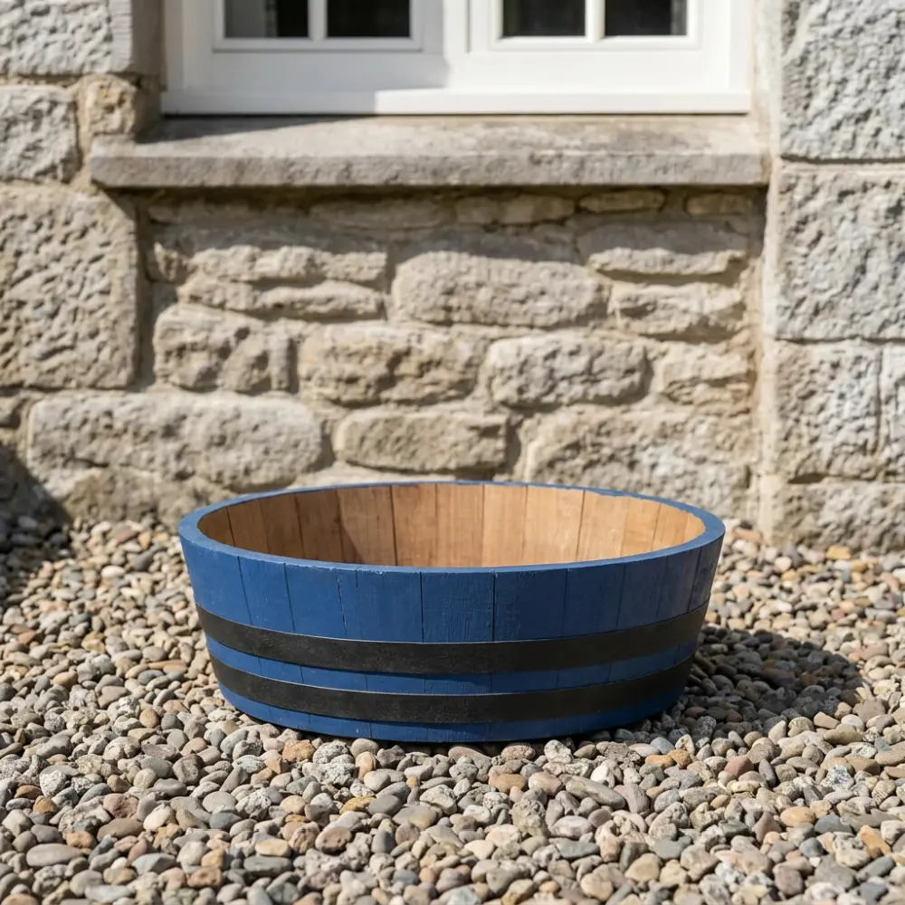 Rustic Oak Barrel Tree / Herb / Bedding Planter - Image 29