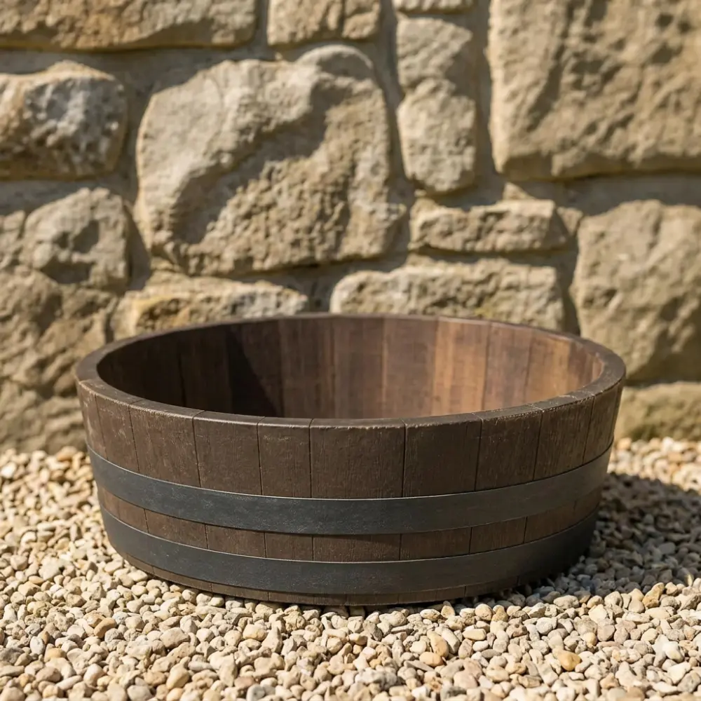 Rustic Oak Barrel Tree / Herb / Bedding Planter - Image 32