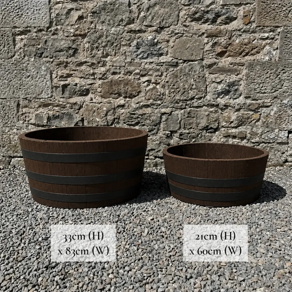 Rustic Oak Barrel Tree / Herb / Bedding Planter - Image 33