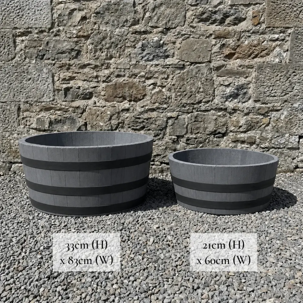 Rustic Oak Barrel Tree / Herb / Bedding Planter - Image 36