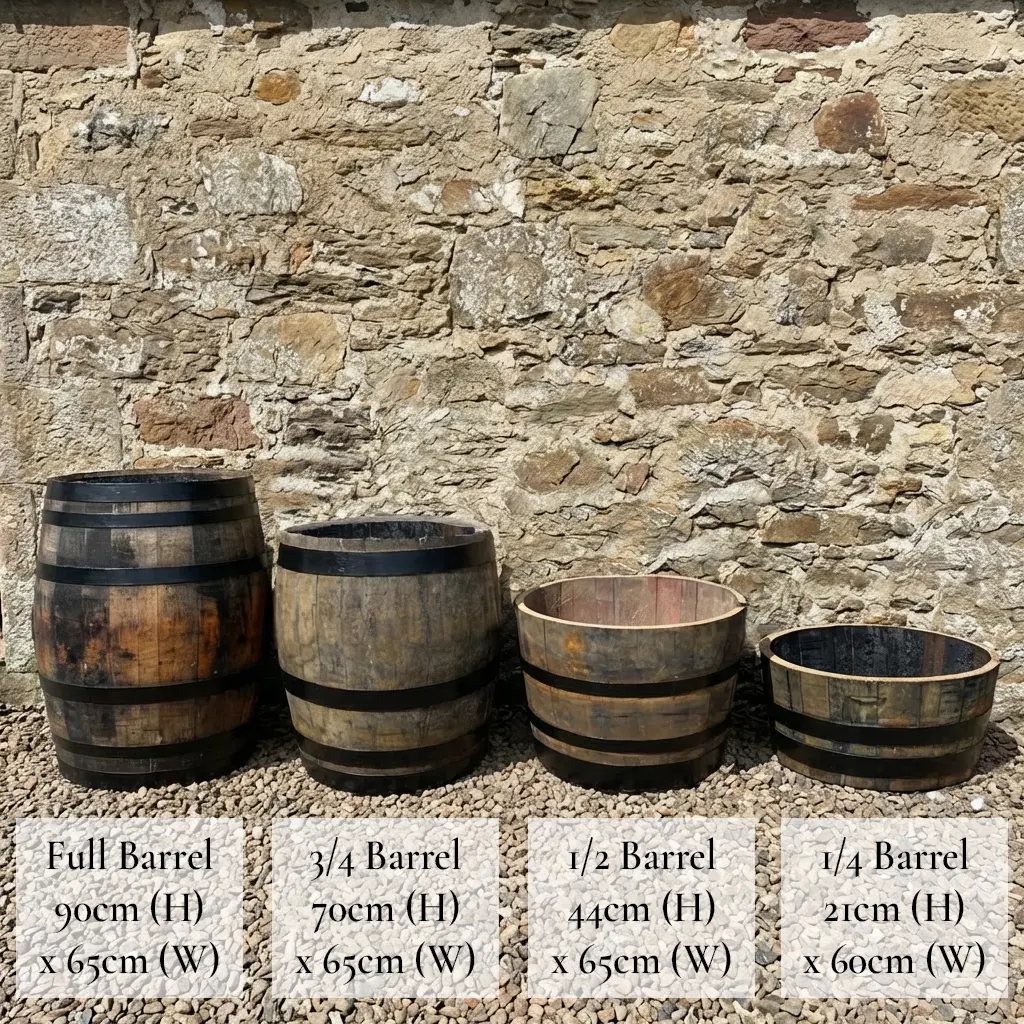 Rustic Oak Barrel Tree / Herb / Bedding Planter - Image 42