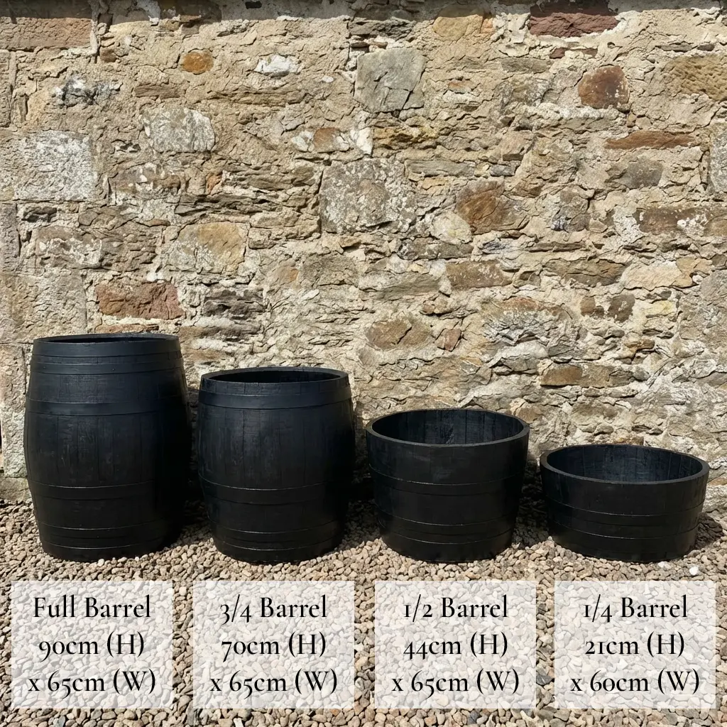 Rustic Oak Barrel Tree / Herb / Bedding Planter - Image 46