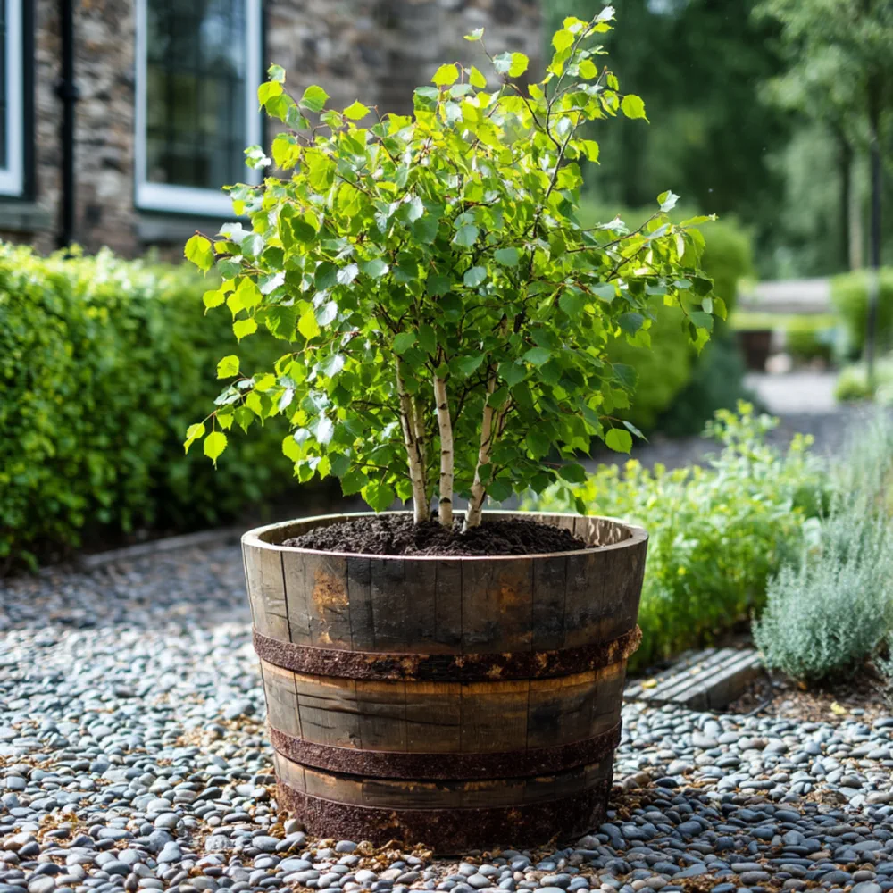 Rustic Oak Barrel Tree / Herb / Bedding Planter - Image 47