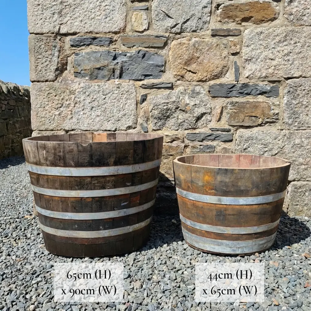 Rustic Oak Barrel Tree / Herb / Bedding Planter - Image 55