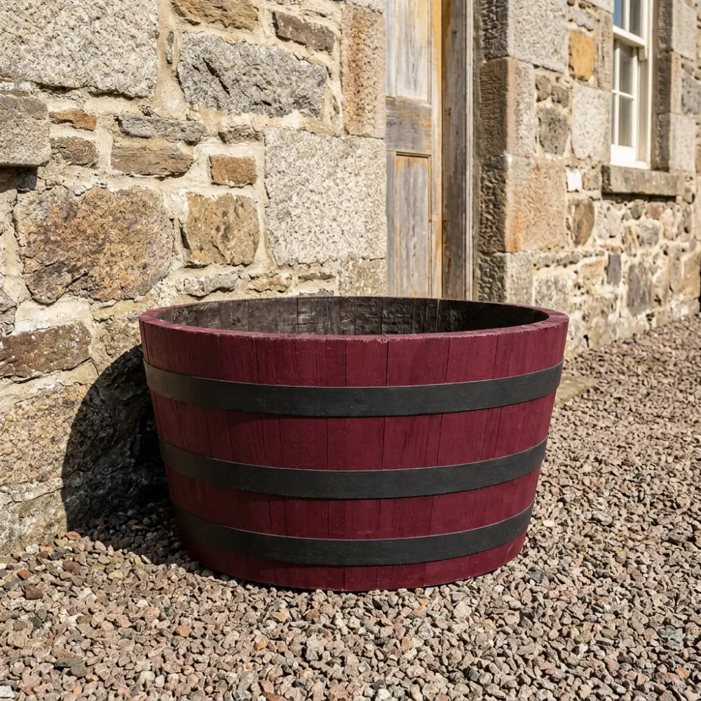 Rustic Oak Barrel Tree / Herb / Bedding Planter - Image 57