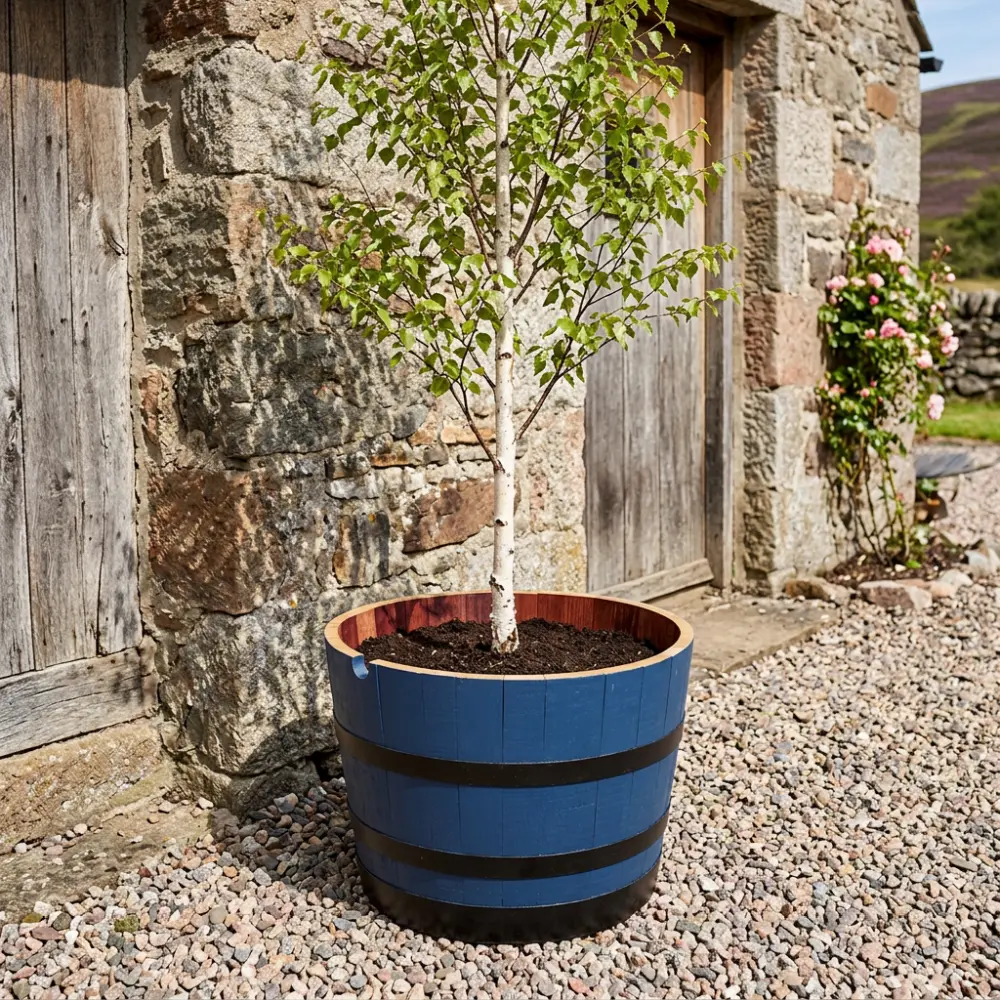 Rustic Oak Barrel Tree / Herb / Bedding Planter - Image 59
