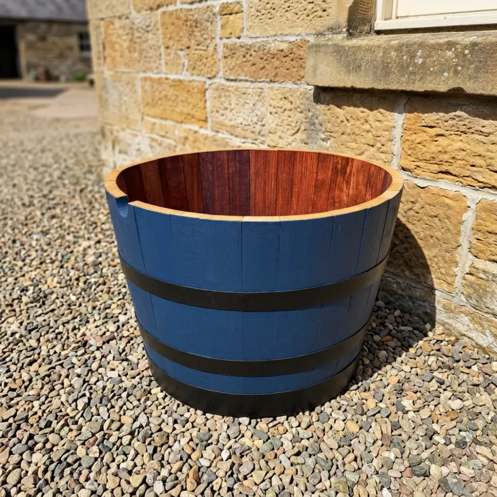 Rustic Oak Barrel Tree / Herb / Bedding Planter - Image 60