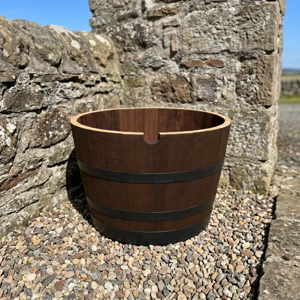 Rustic Oak Barrel Tree / Herb / Bedding Planter - Image 62