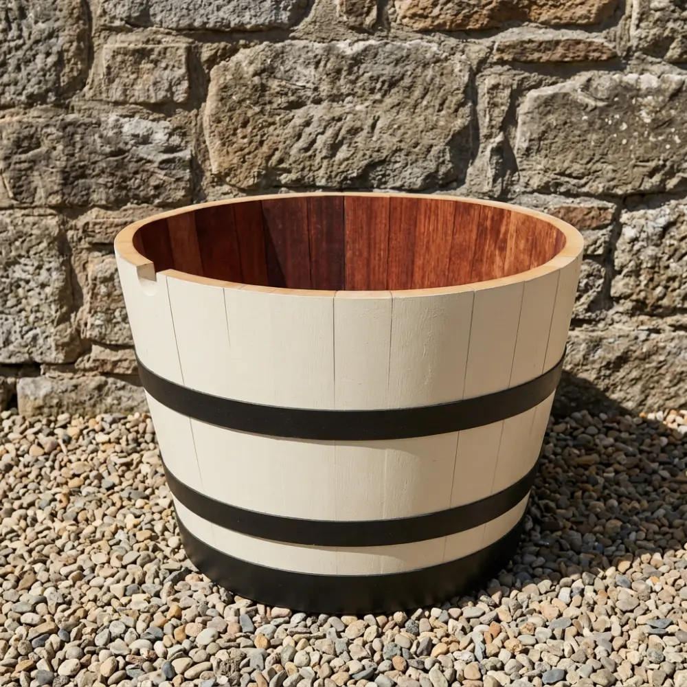 Rustic Oak Barrel Tree / Herb / Bedding Planter - Image 66