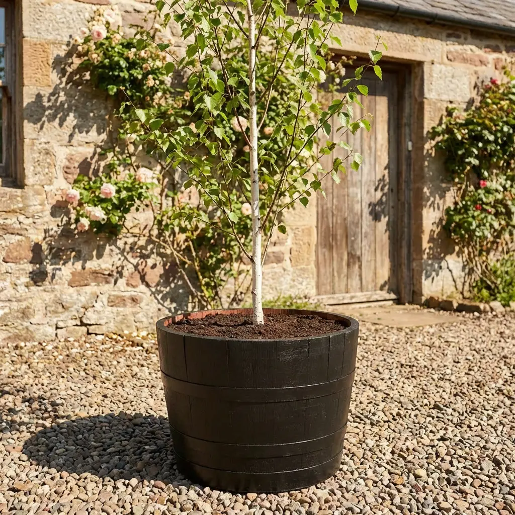 Rustic Oak Barrel Tree / Herb / Bedding Planter - Image 69