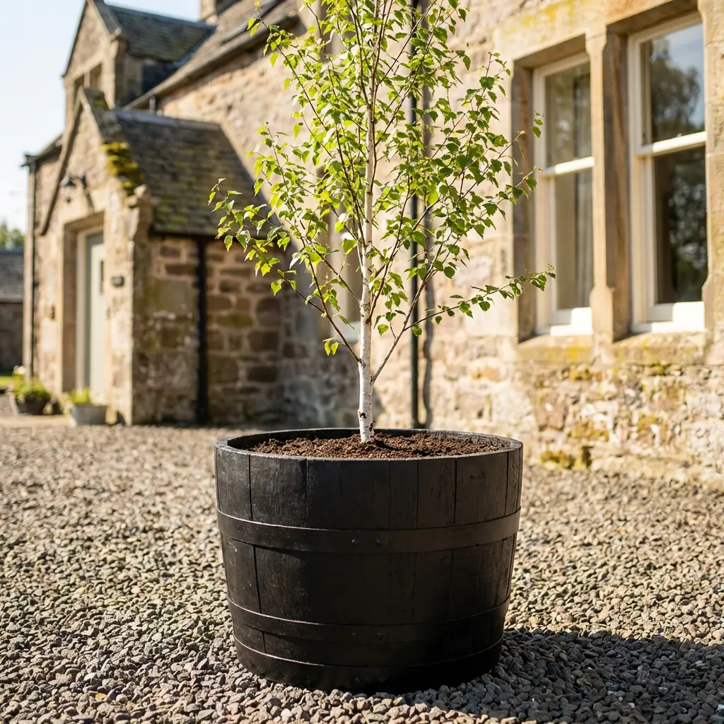 Rustic Oak Barrel Tree / Herb / Bedding Planter - Image 70