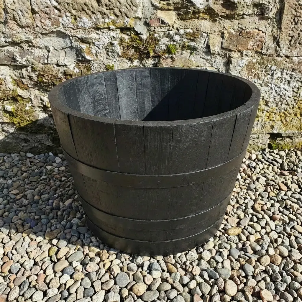 Rustic Oak Barrel Tree / Herb / Bedding Planter - Image 71